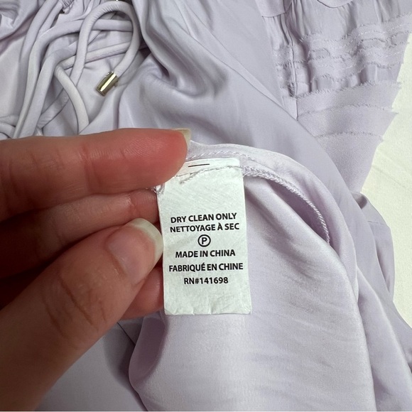 Ramy Brook Reggie Peasant Blouse in Pale Lavender Size XXL - Picture 9 of 13